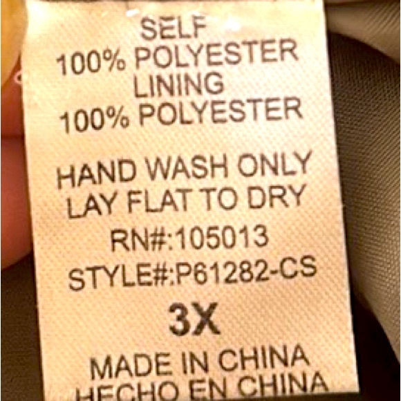 Savannah Jane size 3X sage green floral embroidered skirt with rear zipper - Picture 5 of 6